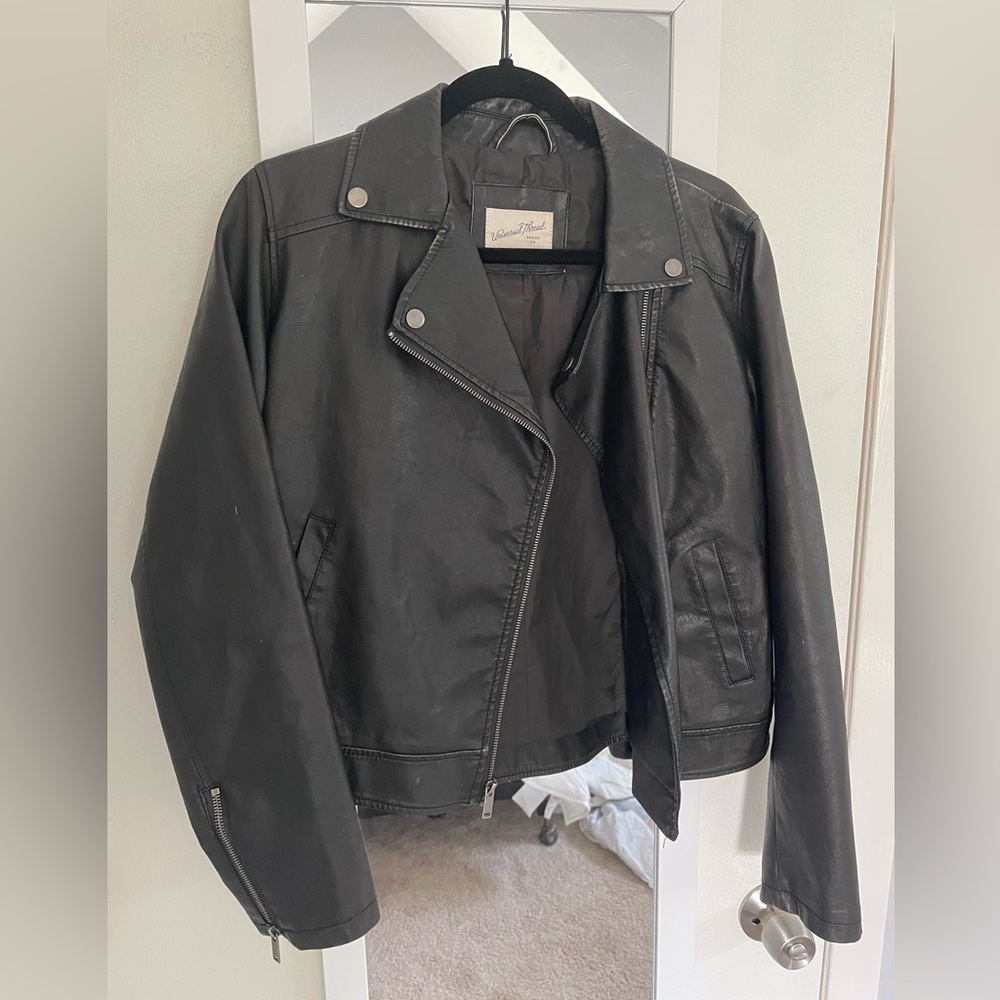 Universal thread faux leather jacket